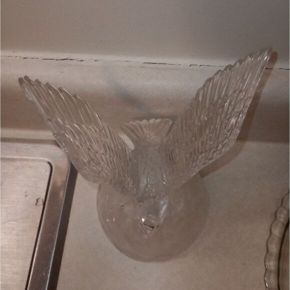 🆕🦅Vintage Cristal D'Arques 24% Lead Crystal Glass Bald Eagle Figurine - Picture 2 of 6
